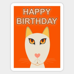 HAPPY BIRTHDAY CAT ORANGE Magnet